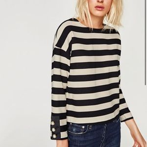 Zara long sleeve top with pearls